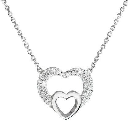 Stříbrný náhrdelník srdce s krystaly Swarovski 32032.1