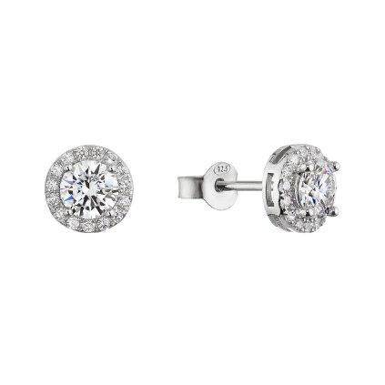Stříbrné náušnice AURORA 11M00003 moissanite 1ct
